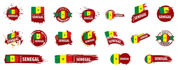 Senegalflagge, Vektorabbildung auf weißem Hintergrund — Stockvektor