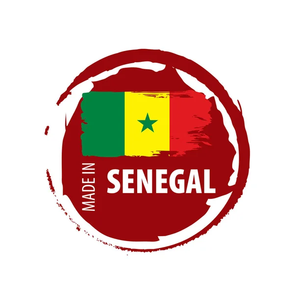 Bandera de Senegal, ilustración vectorial sobre fondo blanco — Archivo Imágenes Vectoriales