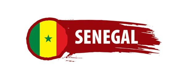 Bandera de Senegal, ilustración vectorial sobre fondo blanco — Archivo Imágenes Vectoriales