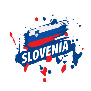 Slovenya bayrağı, beyaz bir arka plan üzerinde vektör çizim