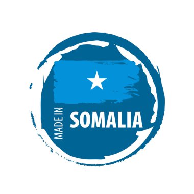 Somali bayrağı, beyaz bir arka plan üzerinde vektör çizim