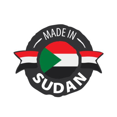 Sudan bayrağı, beyaz bir arka plan üzerinde vektör çizim