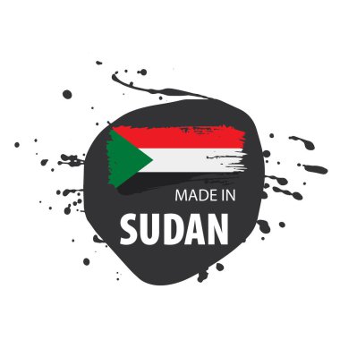 Sudan bayrağı, beyaz bir arka plan üzerinde vektör çizim