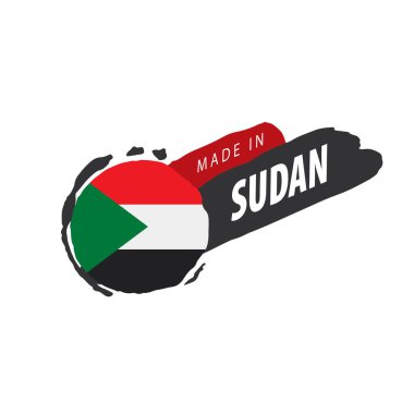 Sudan bayrağı, beyaz bir arka plan üzerinde vektör çizim