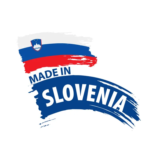 スロベニア フラグ、白の背景にベクトル画像 — ストックベクタ