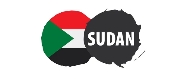 Sudan flag, vector illustration on a white background — Stock Vector