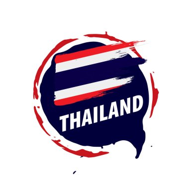 Tayland bayrağı, beyaz bir arka plan üzerinde vektör çizim