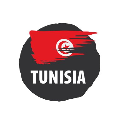 Tunus bayrağı, beyaz bir arka plan üzerinde vektör çizim