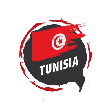 Tunus bayrağı, beyaz bir arka plan üzerinde vektör çizim