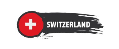 İsviçre bayrağı, beyaz arkaplanda vektör illüstrasyonu