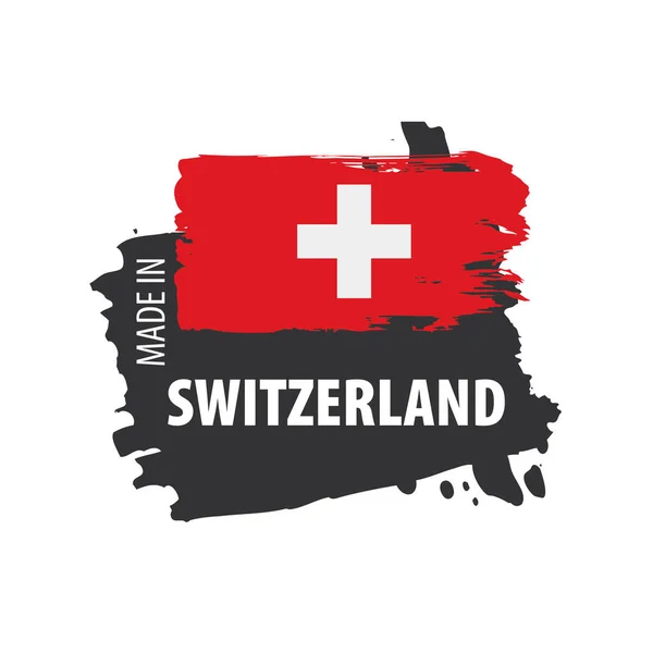 Bandera de Suiza, ilustración vectorial sobre fondo blanco — Vector de stock