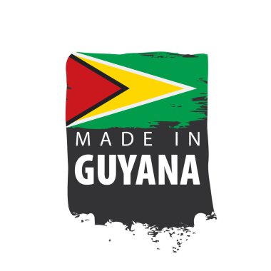 Guyana bayrağı, beyaz arkaplanda vektör illüstrasyonu