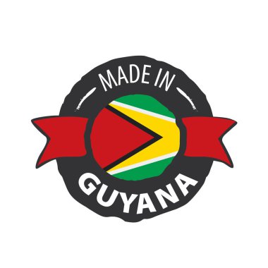 Guyana bayrağı, beyaz arkaplanda vektör illüstrasyonu