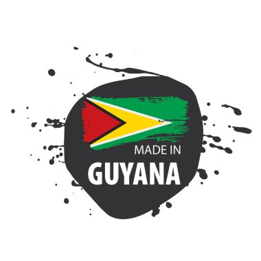 Guyana bayrağı, beyaz arkaplanda vektör illüstrasyonu