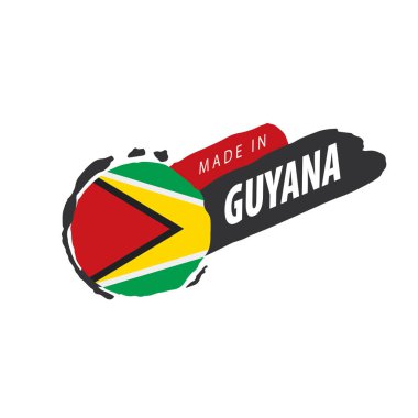 Guyana bayrağı, beyaz arkaplanda vektör illüstrasyonu