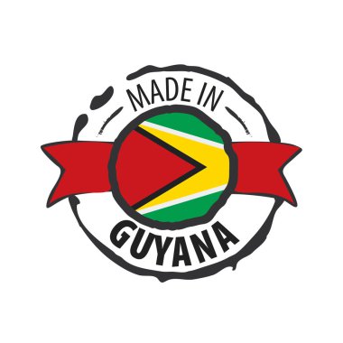 Guyana bayrağı, beyaz arkaplanda vektör illüstrasyonu