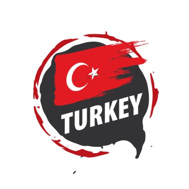 Türkiye bayrağı, beyaz bir arka plan üzerinde vektör çizim