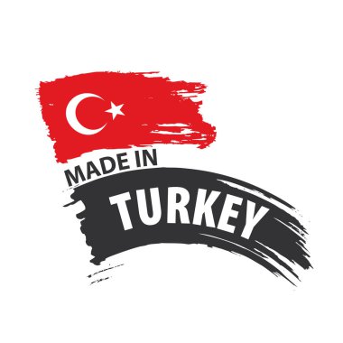 Türkiye bayrağı, beyaz bir arka plan üzerinde vektör çizim