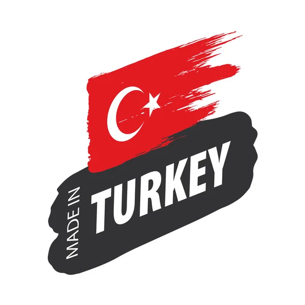 Bandeira da Turquia, ilustração vetorial sobre um fundo branco — Vetor de Stock