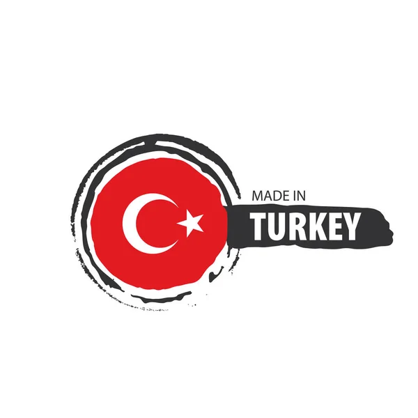 Bandeira da Turquia, ilustração vetorial sobre um fundo branco — Vetor de Stock