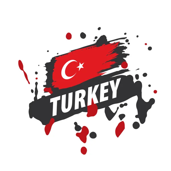 Turkey flag, vector illustration on a white background — Stock Vector