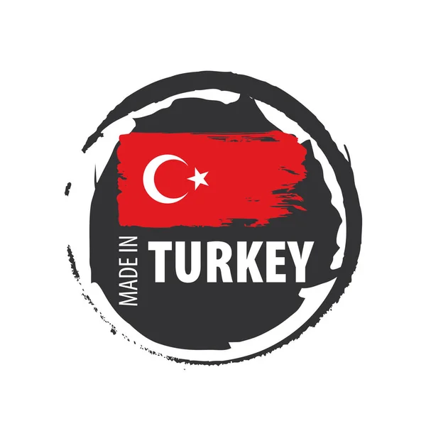 土耳其国旗, 矢量插图白色背景 — 图库矢量图片