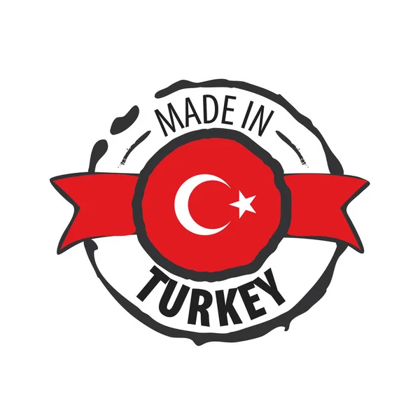 Bandeira da Turquia, ilustração vetorial sobre um fundo branco — Vetor de Stock