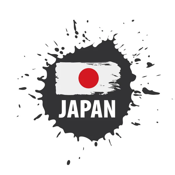 Japan flagga, vektor illustration på en vit bakgrund — Stock vektor