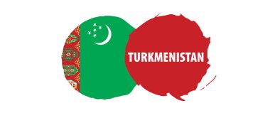 Türkmenistan bayrağı, beyaz bir arka plan üzerinde vektör çizim