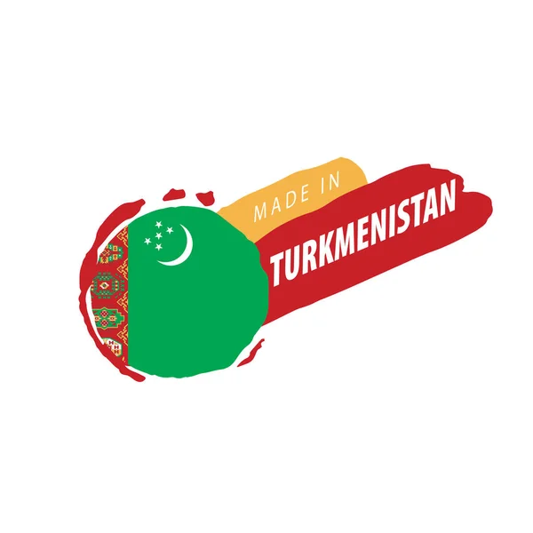 Türkmenistan bayrağı, beyaz bir arka plan üzerinde vektör çizim — Stok Vektör