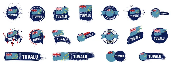 Bandera de Tuvalu, ilustración vectorial sobre fondo blanco — Archivo Imágenes Vectoriales