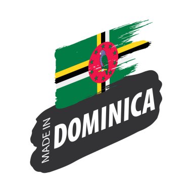 Dominica bayrağı, beyaz arkaplanda vektör illüstrasyonu