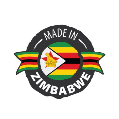 Zimbabwe bayrağı, beyaz arkaplanda vektör illüstrasyonu