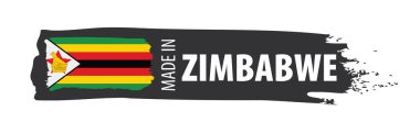 Zimbabwe bayrağı, beyaz arkaplanda vektör illüstrasyonu