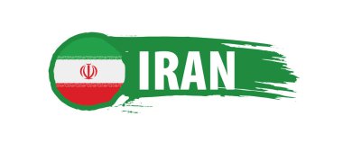 İran bayrağı, beyaz arka planda vektör illüstrasyonu