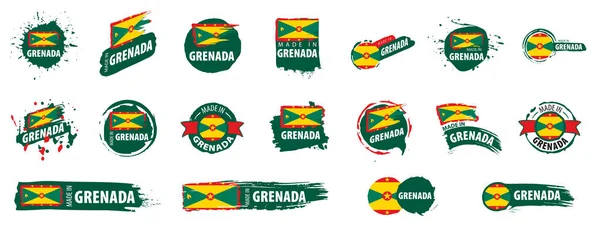 Grenada flagga, vektorillustration på vit bakgrund — Stock vektor