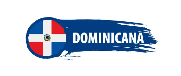 Dominicana vlajka, vektorové ilustrace na bílém pozadí — Stockový vektor