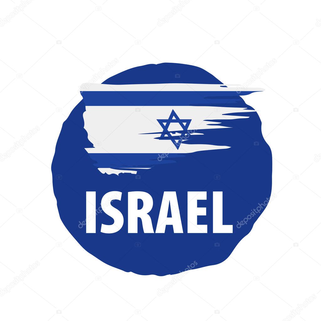 Israel flag, vector illustration on a white background