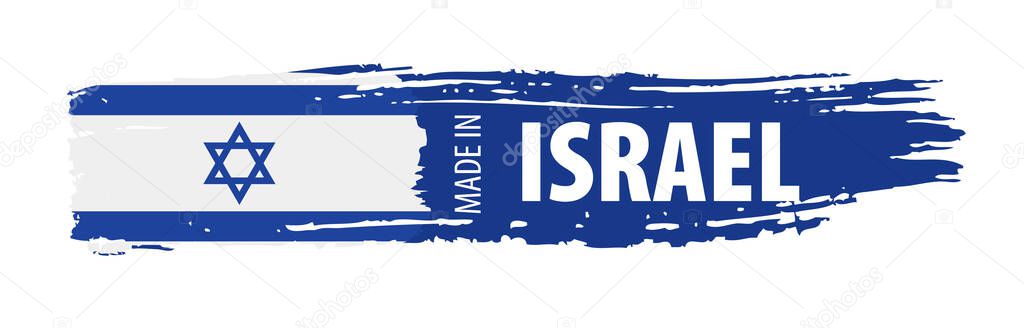 Israel flag, vector illustration on a white background