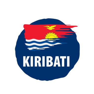Beyaz arkaplanda Kiribati bayrağı, vektör illüstrasyonu