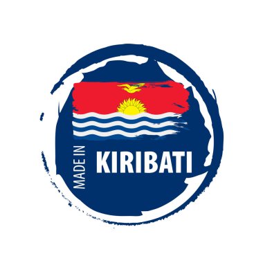 Beyaz arkaplanda Kiribati bayrağı, vektör illüstrasyonu