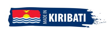 Beyaz arkaplanda Kiribati bayrağı, vektör illüstrasyonu