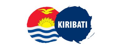 Beyaz arkaplanda Kiribati bayrağı, vektör illüstrasyonu