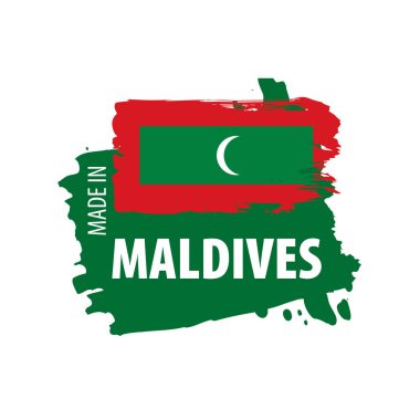 Beyaz arkaplanda Maldivler bayrağı, vektör illüstrasyonu