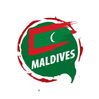 Beyaz arkaplanda Maldivler bayrağı, vektör illüstrasyonu