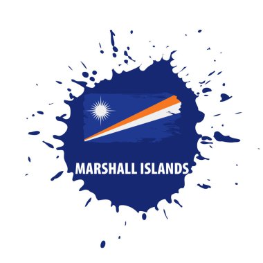 Marshall Adaları bayrağı, beyaz arkaplanda vektör illüstrasyonu