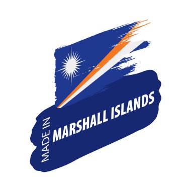 Marshall Adaları bayrağı, beyaz arkaplanda vektör illüstrasyonu