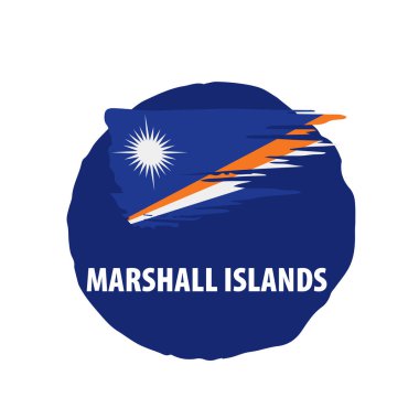 Marshall Adaları bayrağı, beyaz arkaplanda vektör illüstrasyonu