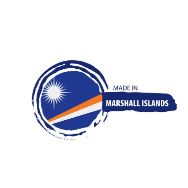 Marshall Adaları bayrağı, beyaz arkaplanda vektör illüstrasyonu