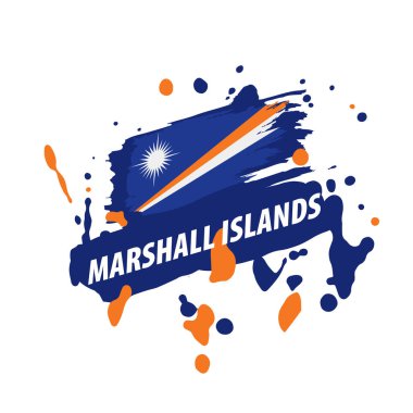Marshall Adaları bayrağı, beyaz arkaplanda vektör illüstrasyonu